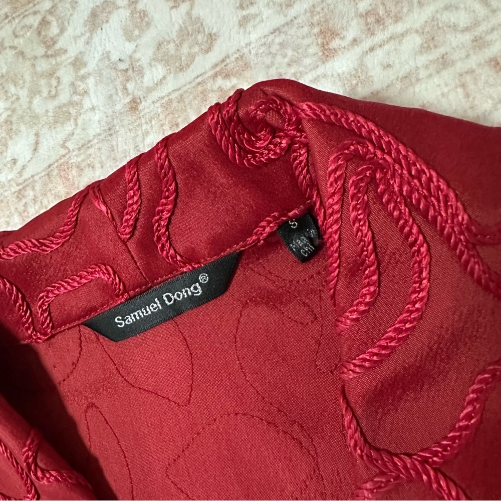 Dual Zip Jacket With Camellia Silk Embroidery - Picture 5 of 9